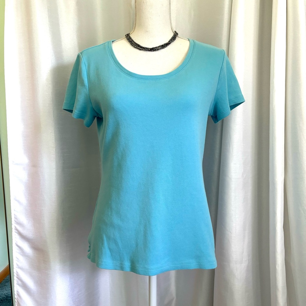 Isaac Mizrahi live scoopneck Cotton Tee small